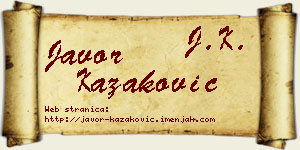 Javor Kazaković vizit kartica